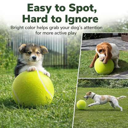 Northao™The Giant Fun Your Dog Can't Put Down | 9.5″ Oversized Tennis Ball Dog Toy – Stimulate Their Instinct to Chase & Beat Boredom