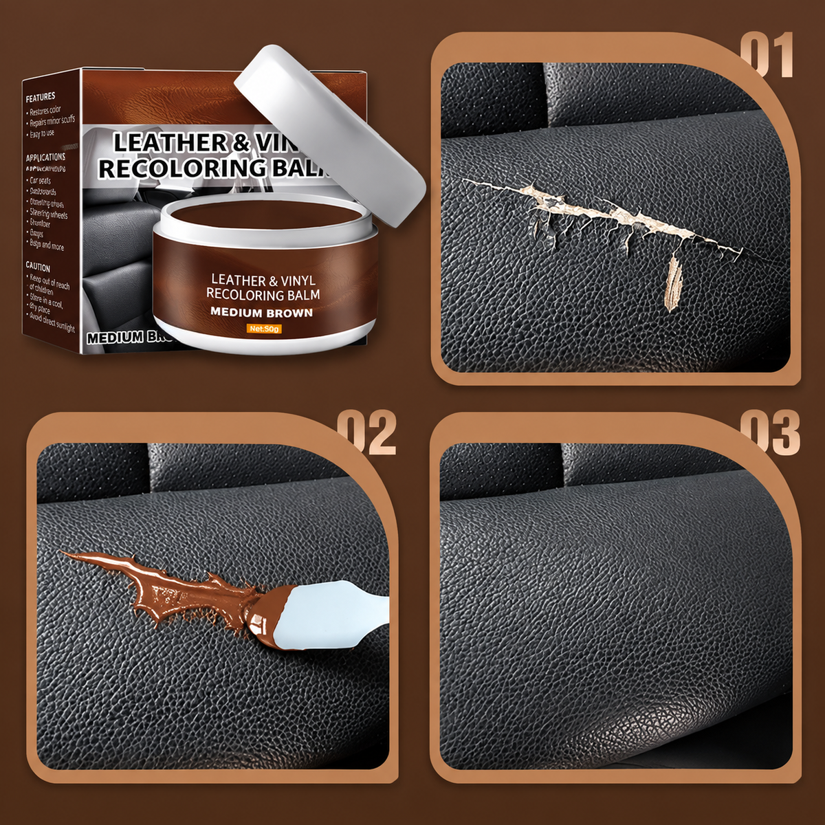 Leather Repair Paste – Fills scratches & scuffs, restores texture.👞