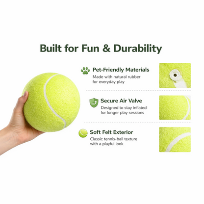 Northao™The Giant Fun Your Dog Can't Put Down | 9.5″ Oversized Tennis Ball Dog Toy – Stimulate Their Instinct to Chase & Beat Boredom